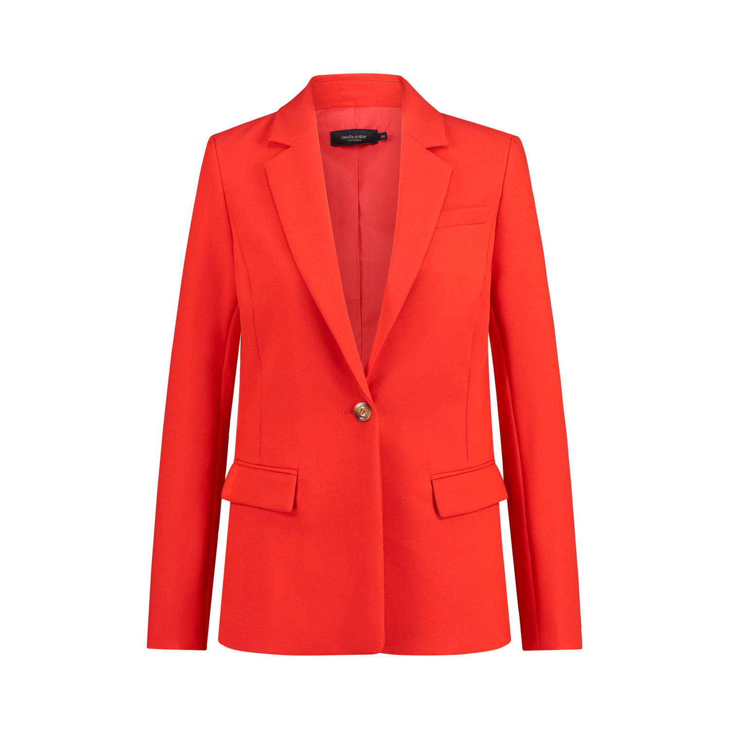 Claudia Sträter rechtvallende blazer rood