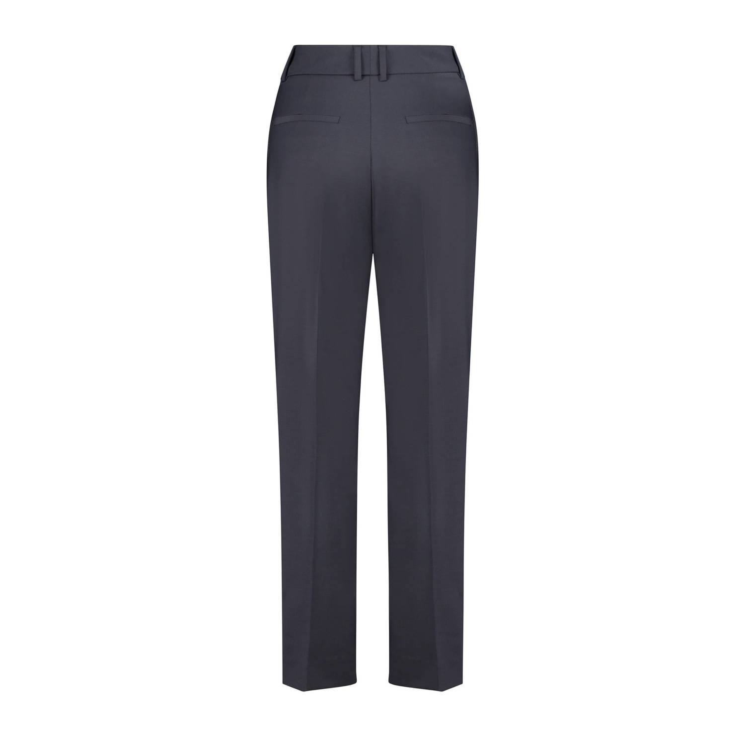 Claudia Sträter cropped pantalon met wol donkerblauw