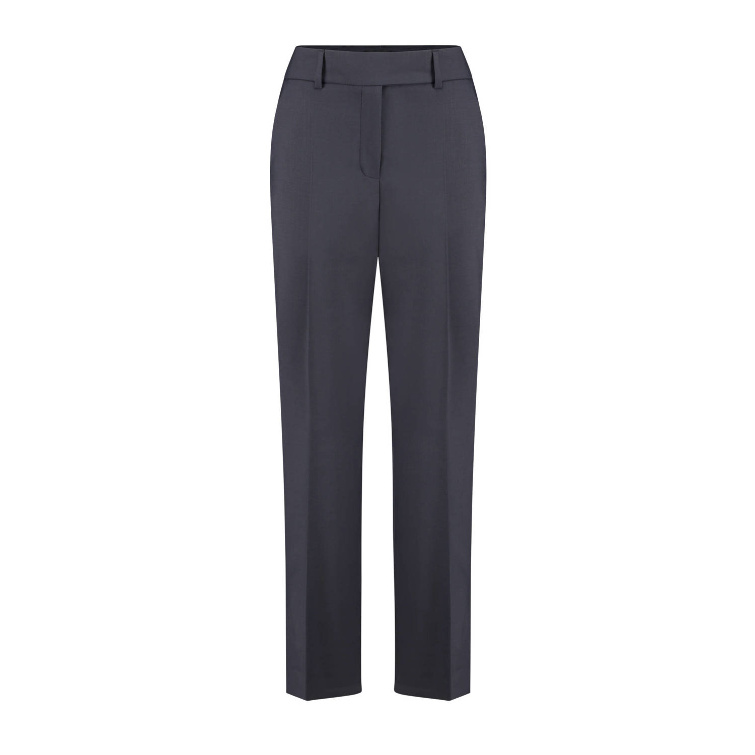 Claudia Sträter cropped pantalon met wol donkerblauw