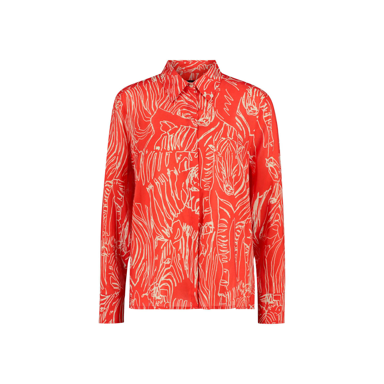 Claudia Sträter geweven blouse met all over print rood