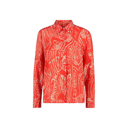 Claudia Sträter geweven blouse met all over print rood