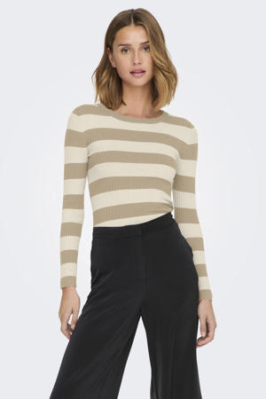 gestreepte top JDYPLUM zwart/wit