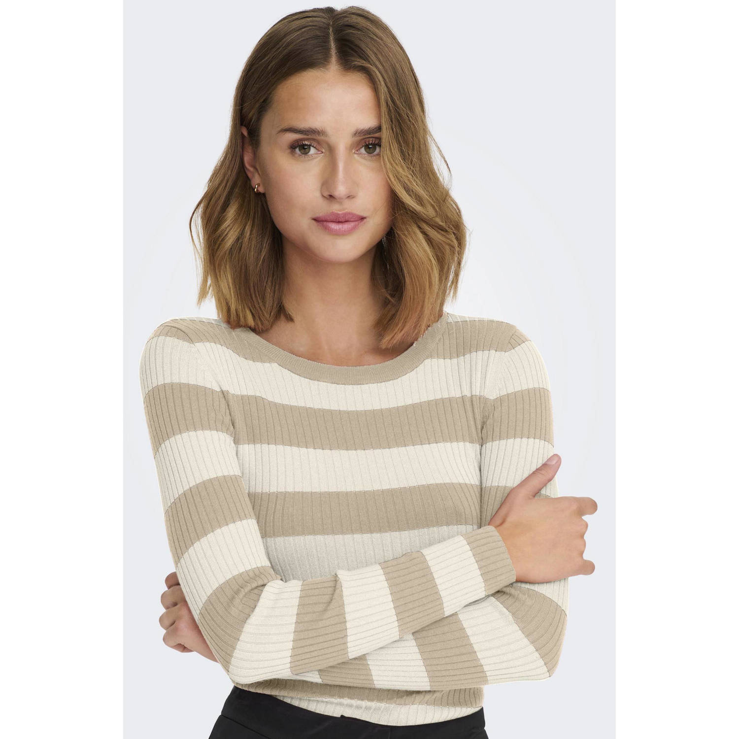 JDY gestreepte top PLUM zwart wit