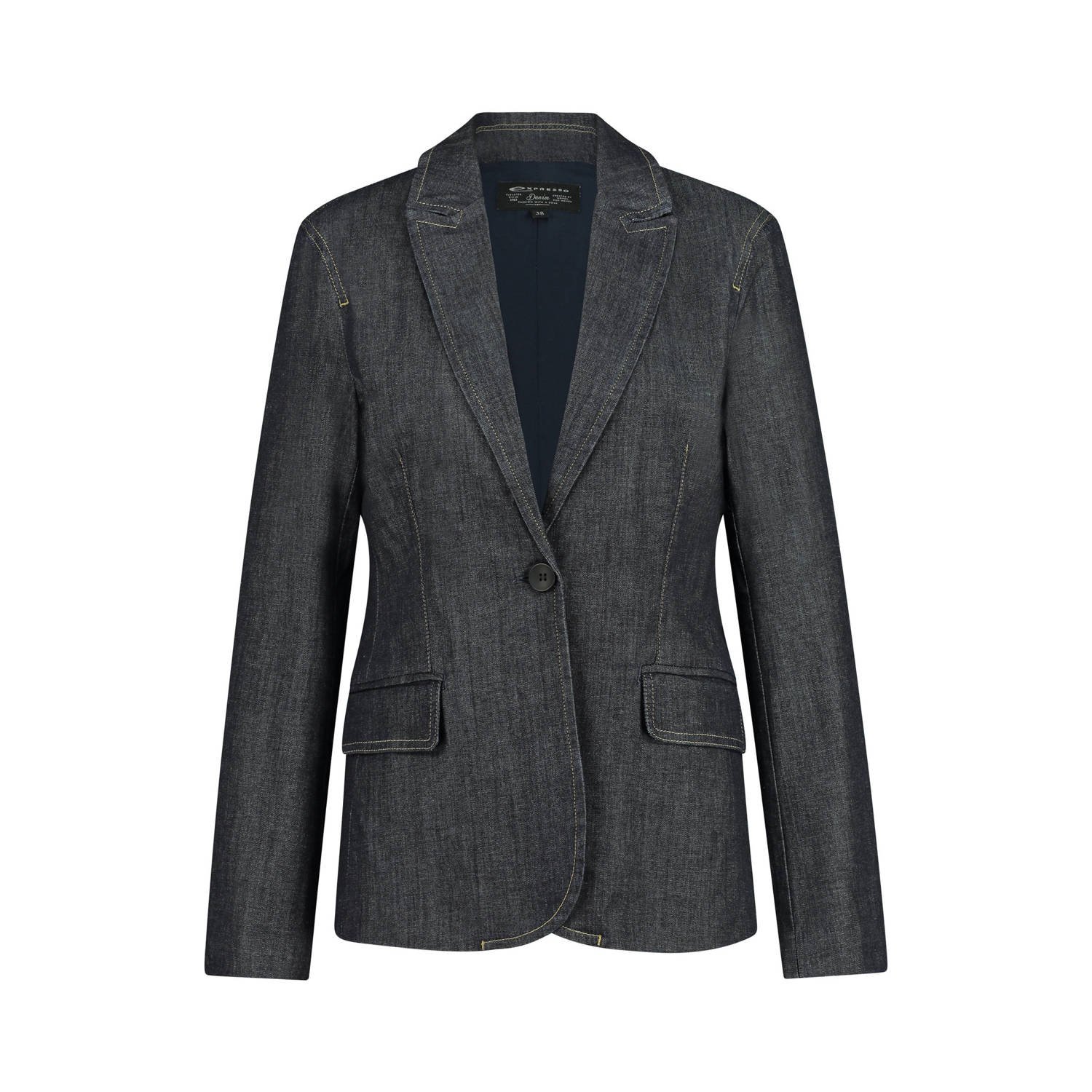 Expresso rechtvallende blazer dark blue denim