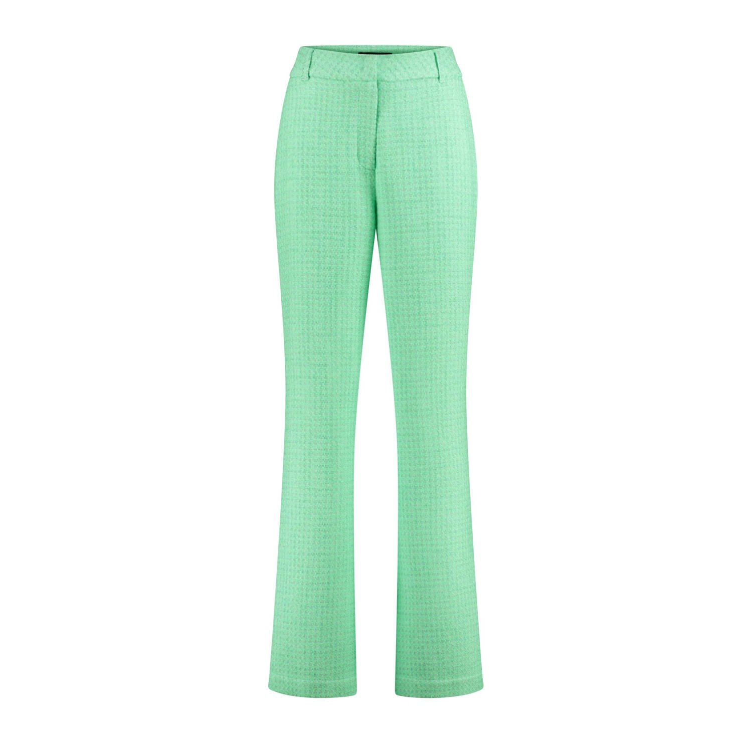 Expresso geruite wide leg pantalon groen