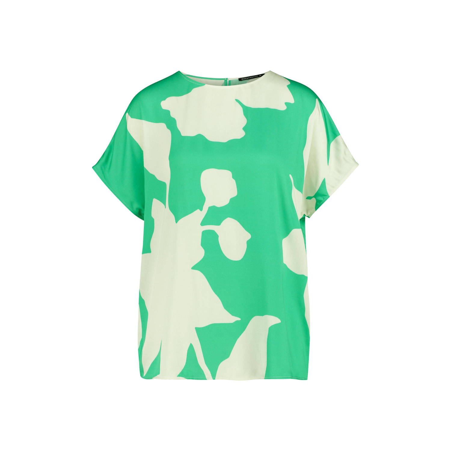 Expresso geweven top met all over print groen