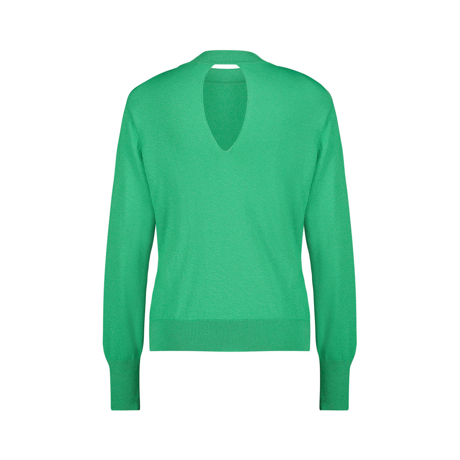 Expresso fijngebreide trui met open detail groen