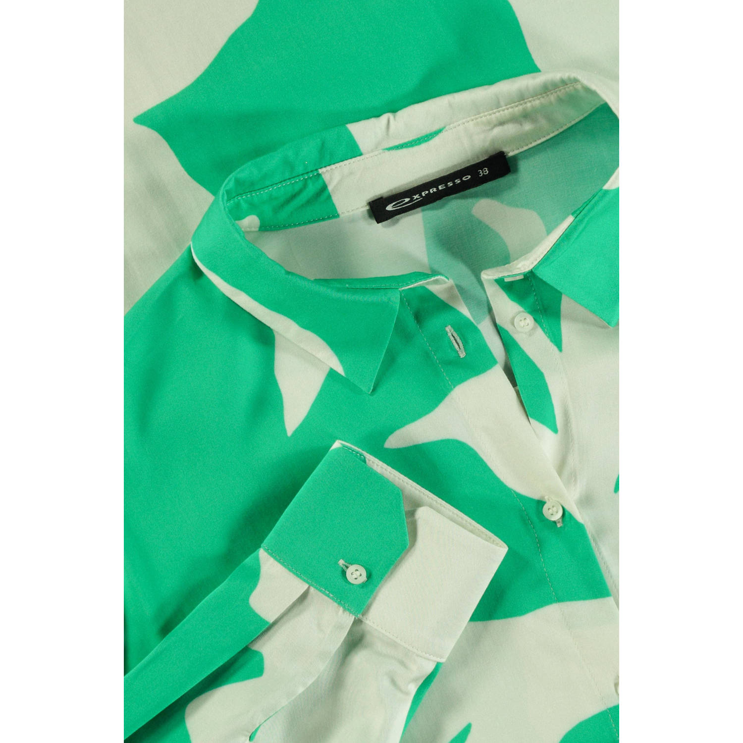 Expresso geweven blouse met all over print groen ecru