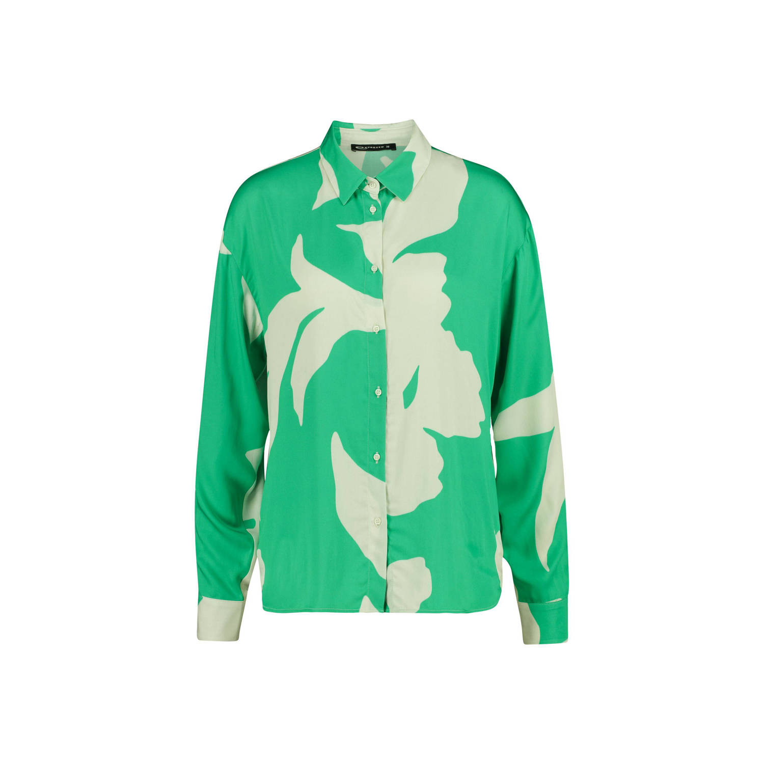 Expresso geweven blouse met all over print groen ecru