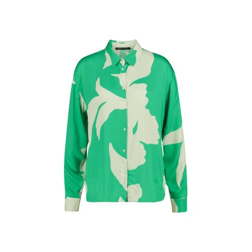 Expresso geweven blouse met all over print groen/ecru