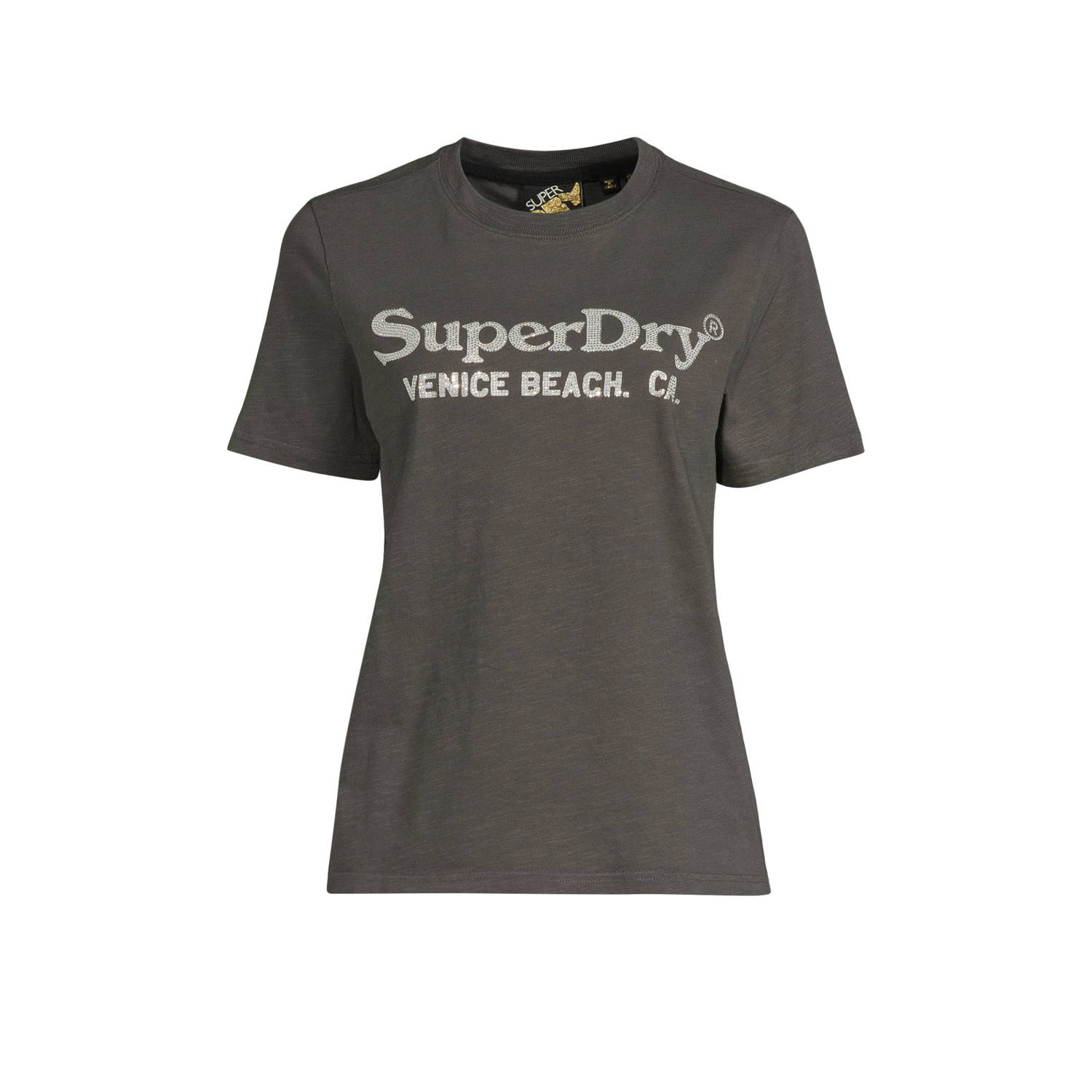 Superdry T-shirt met printopdruk antraciet