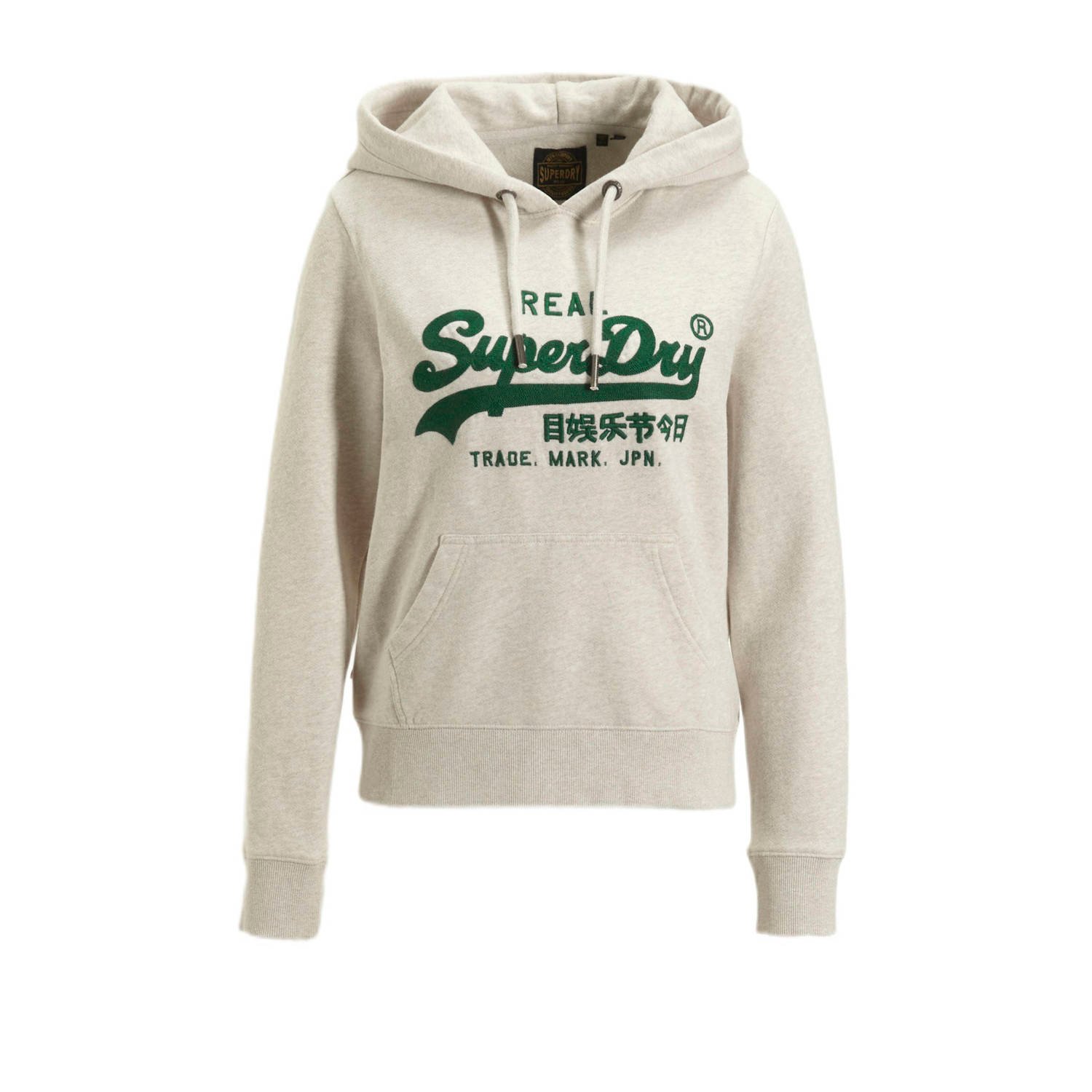 Superdry hoodie met printopdruk grijs groen