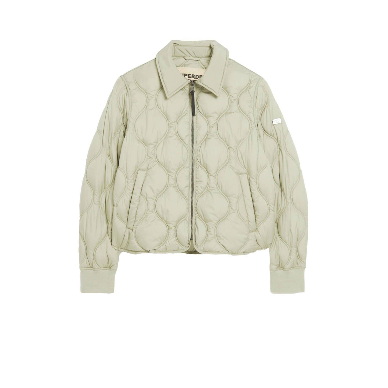 Superdry jasje STUDIOS CROPPED LINER JACKET lichtgroen