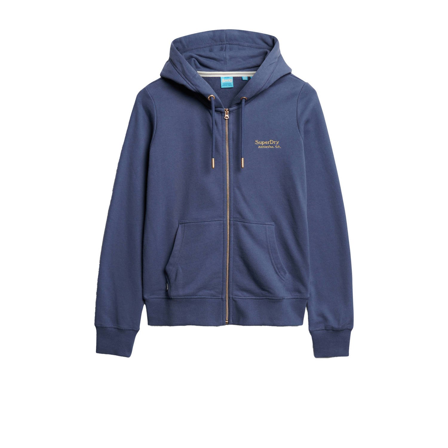 Superdry hoodie ESSENTIAL LOGO ZIPHOOD UB donkerblauw