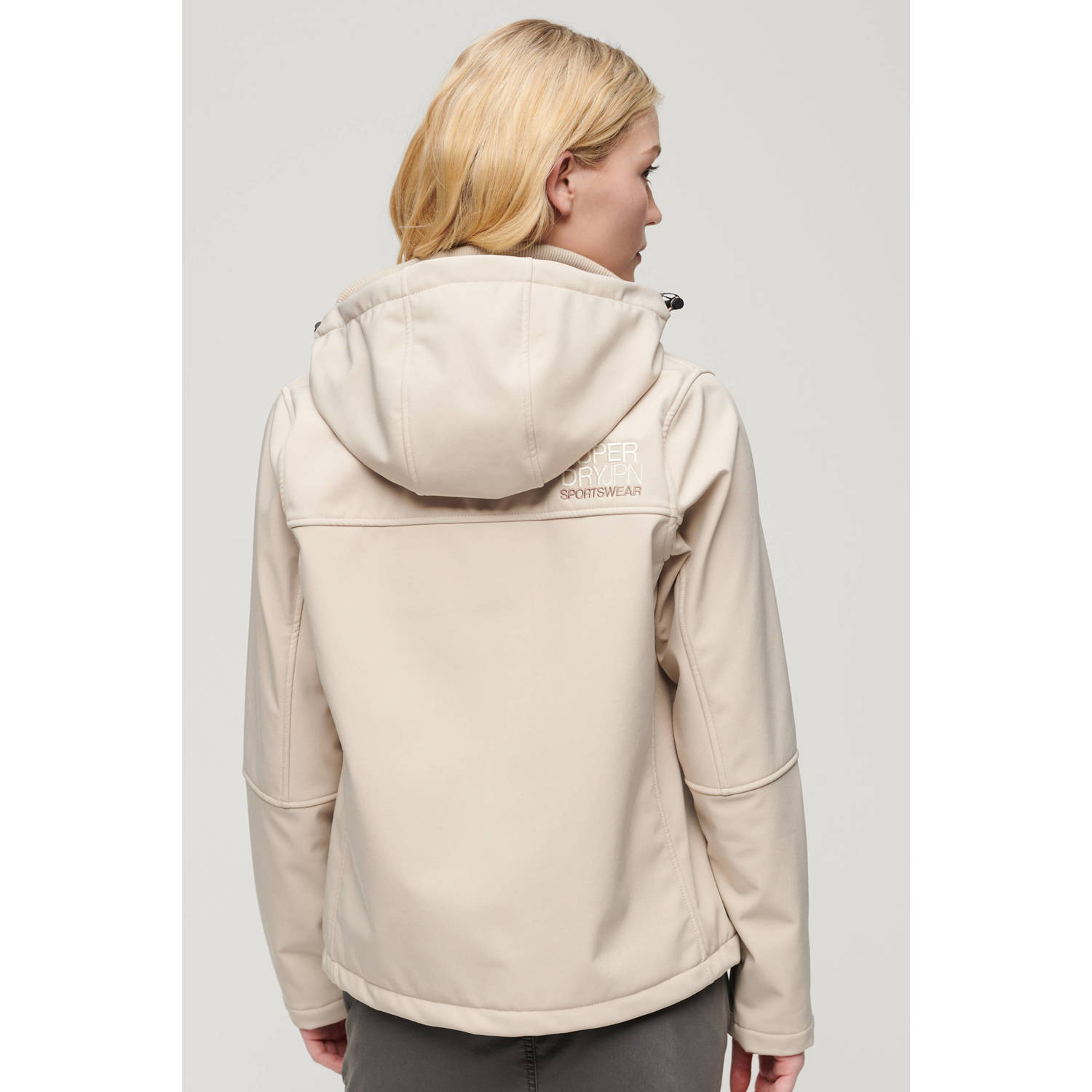 Superdry softshell jas HOODED SOFTSHELL JACKET zand