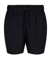 thumbnail: Zwarte dames Zizzi loose fit short van polyester met regular waist, elastische tailleband en effen