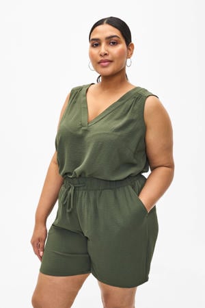 loose fit short olijfgroen