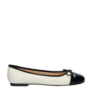   leren ballerina's wit/zwart