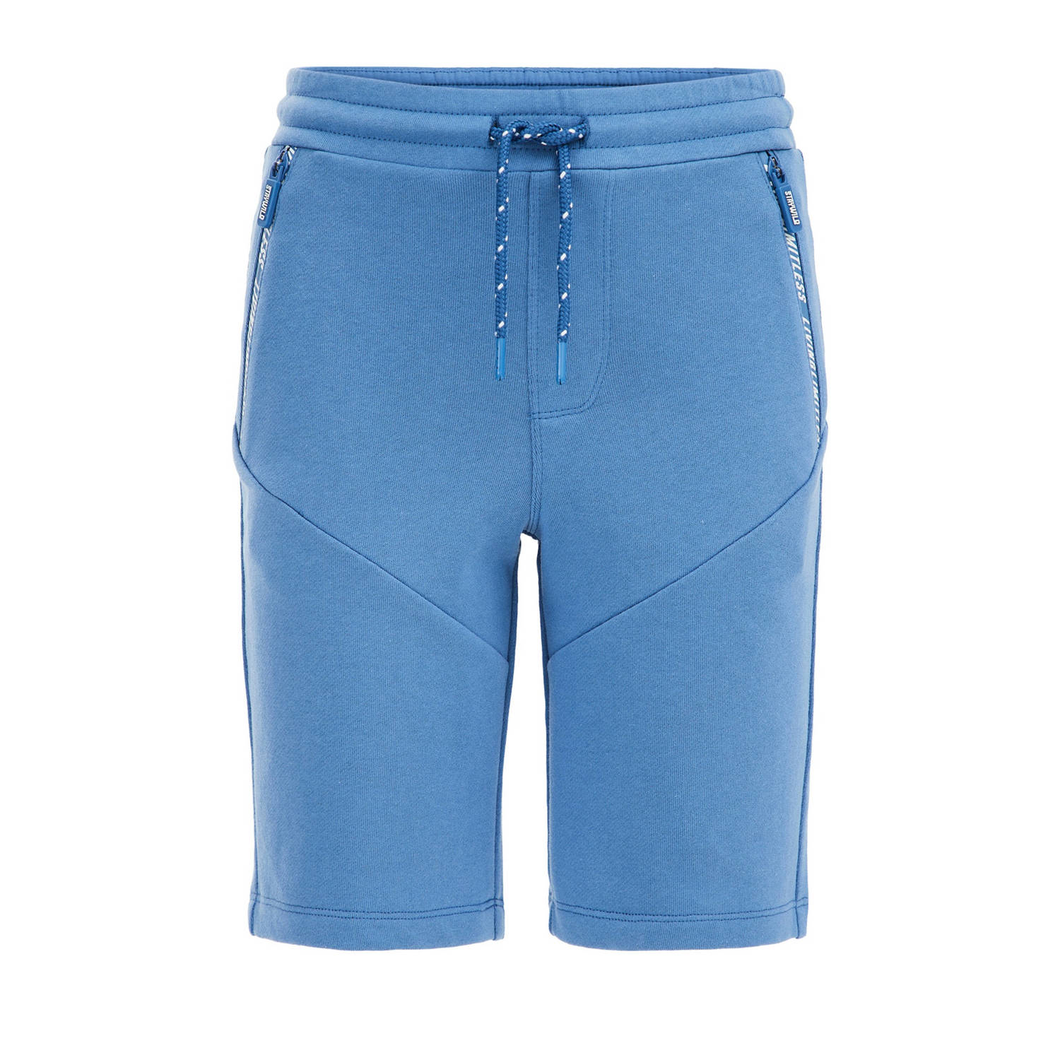 WE Fashion slim fit sweatshort bluestone Korte broek Blauw Effen 152