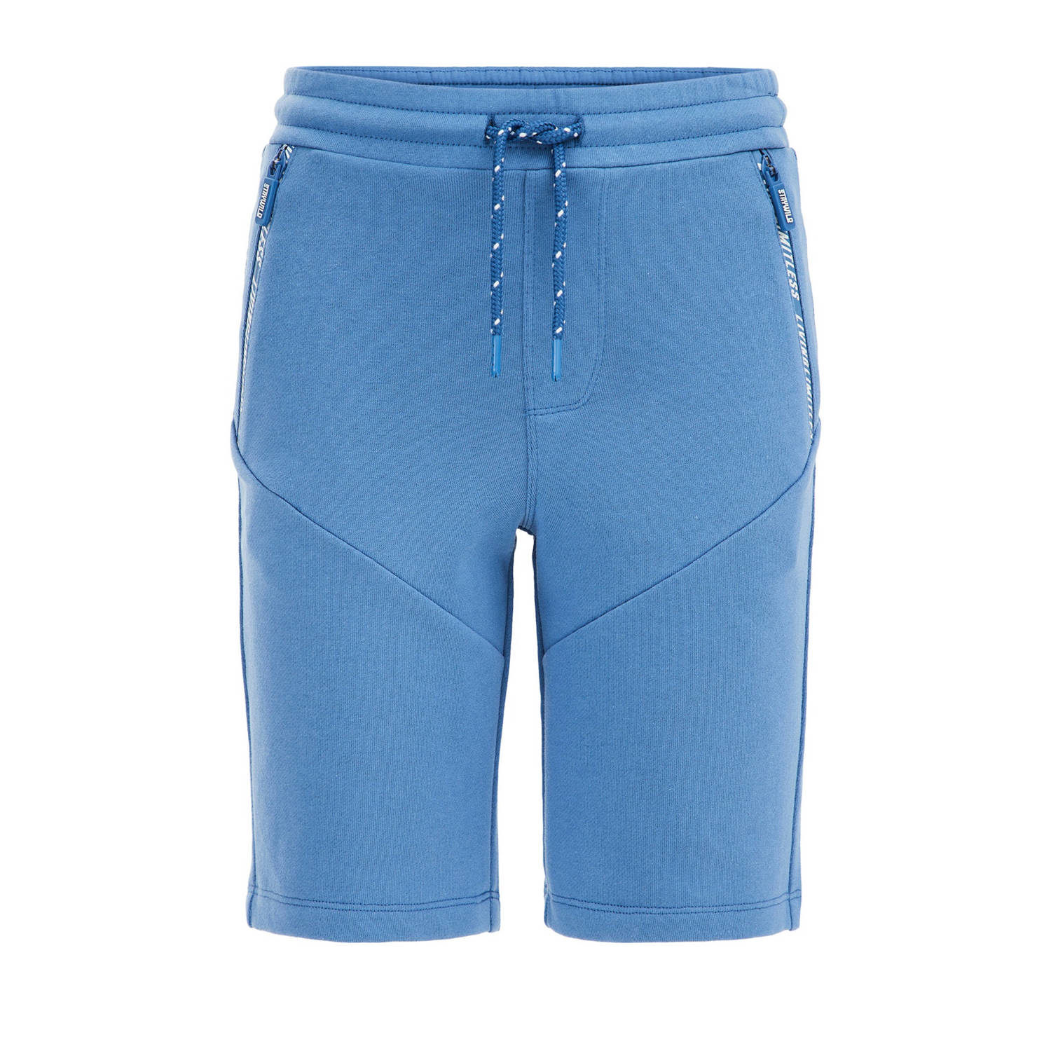 WE Fashion slim fit sweatshort bluestone Korte broek Blauw Effen 104