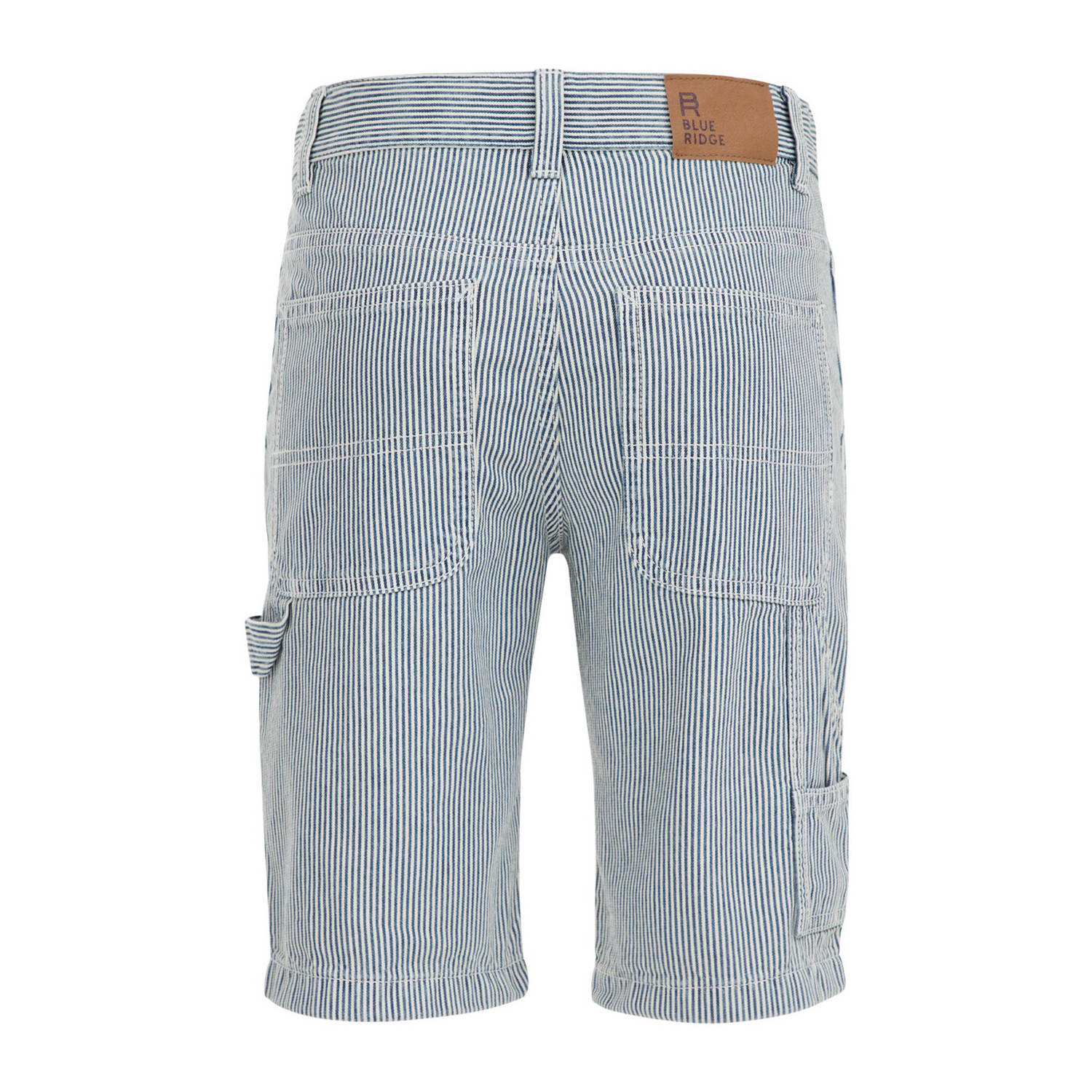 WE Fashion carpenter short met streep donkerblauw wit