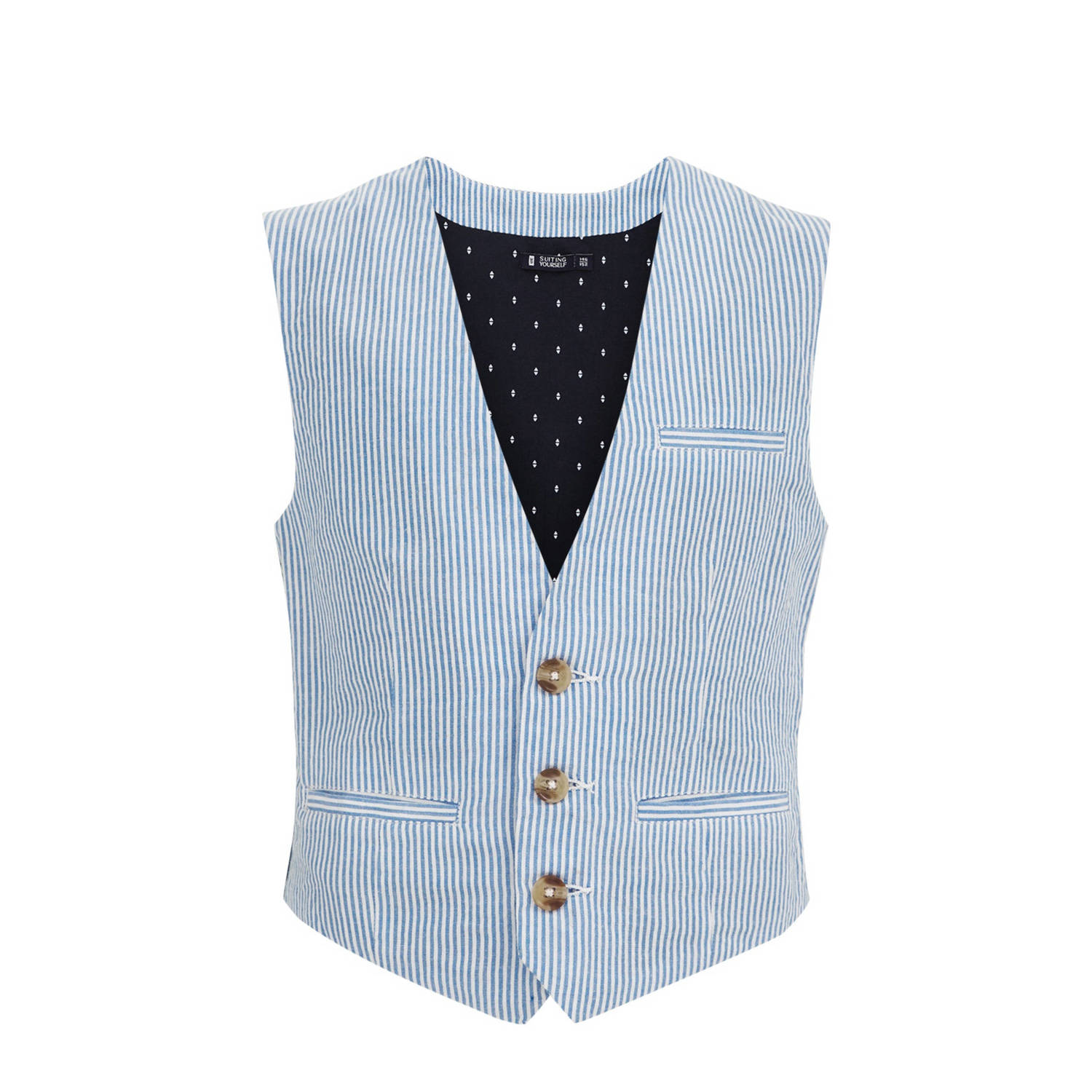 WE Fashion gestreept gilet blauw