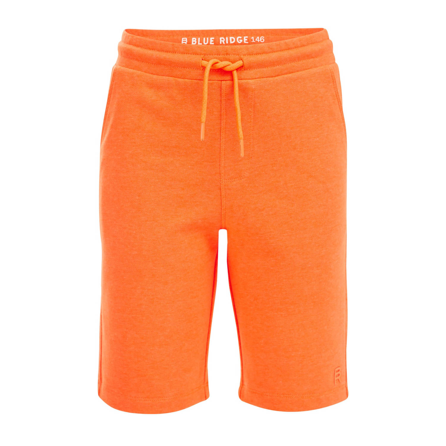 WE Fashion slim fit sweatshort oranje Effen 140 | Sweatshort van