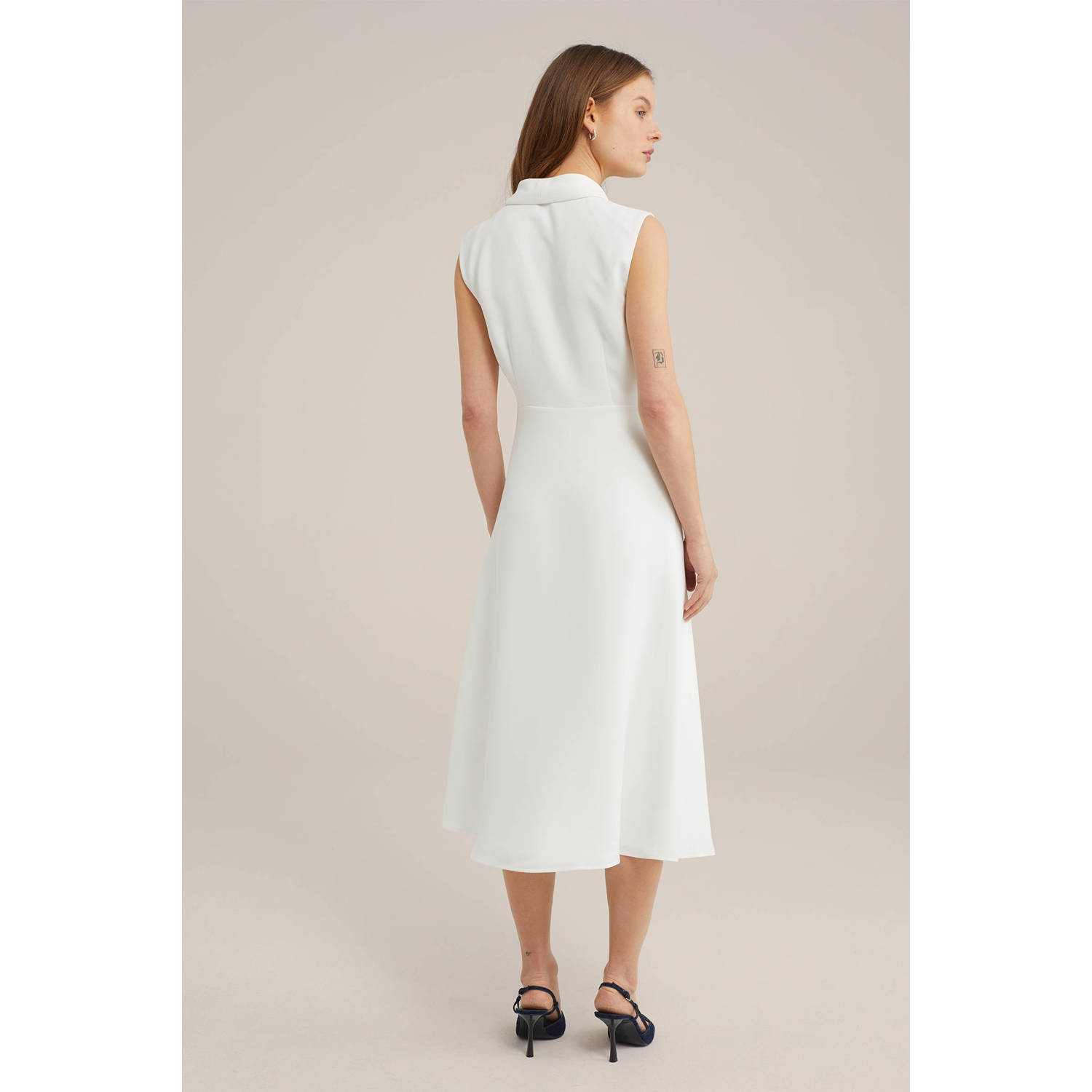 WE Fashion A-lijn jurk blanc