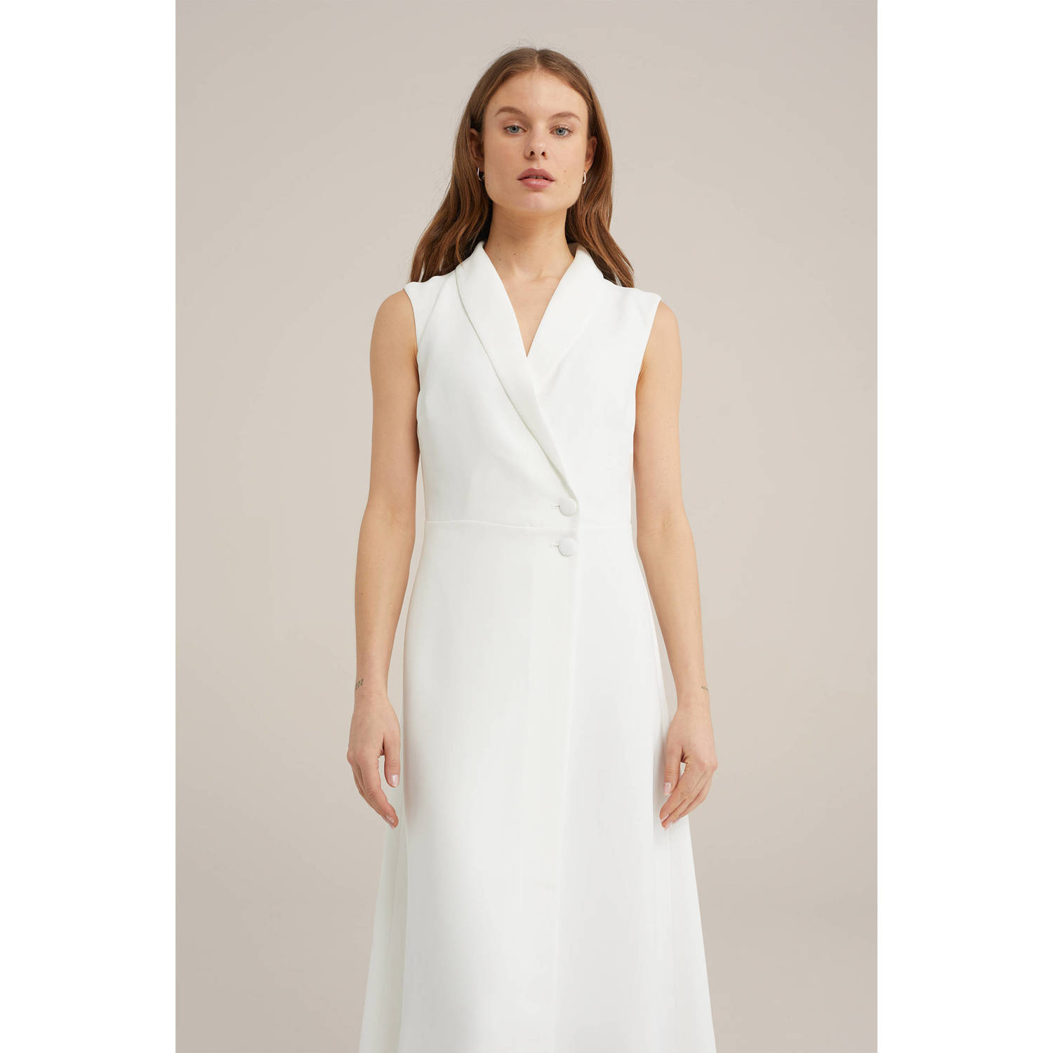 WE Fashion A-lijn jurk blanc