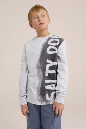 sweater met tekst wit/zwart