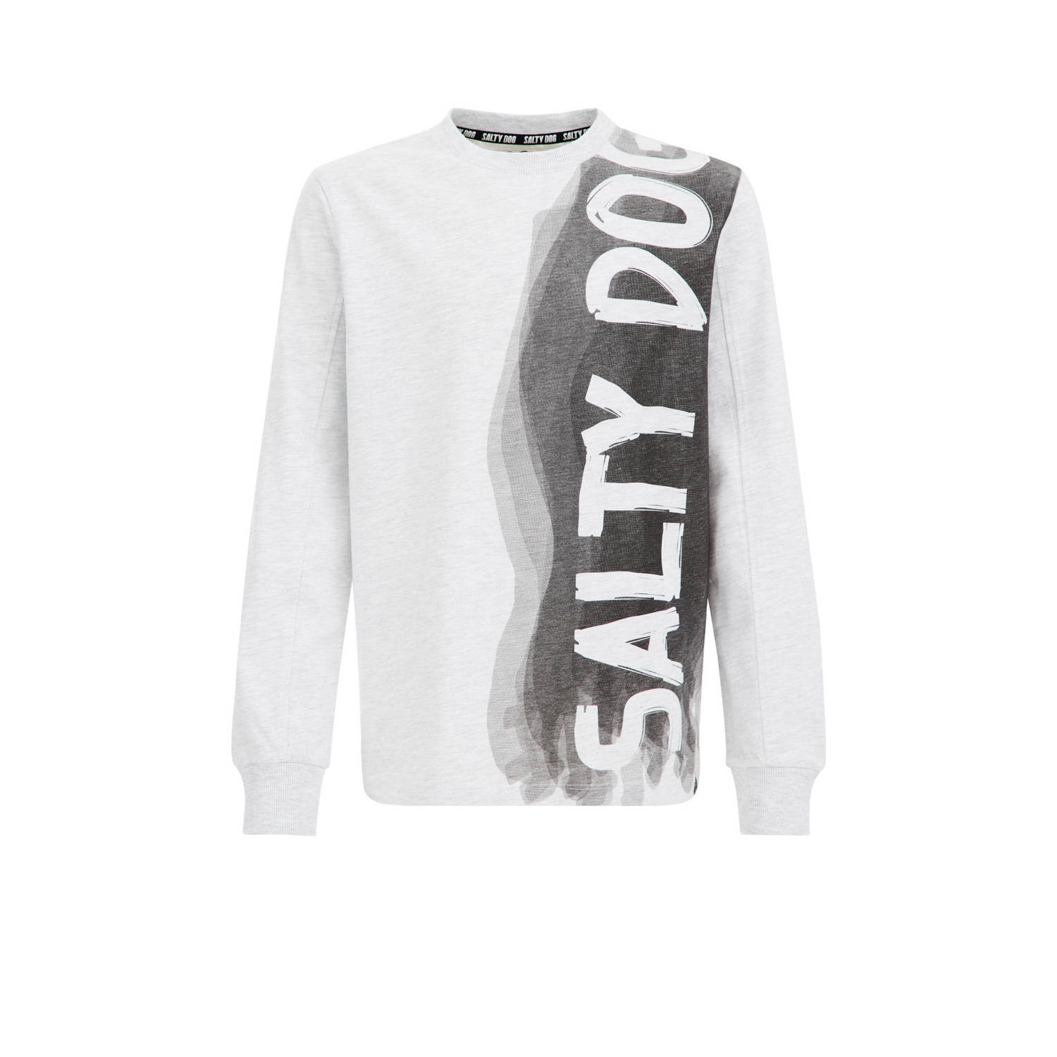 WE Fashion sweater met tekst wit zwart Tekst 110 116