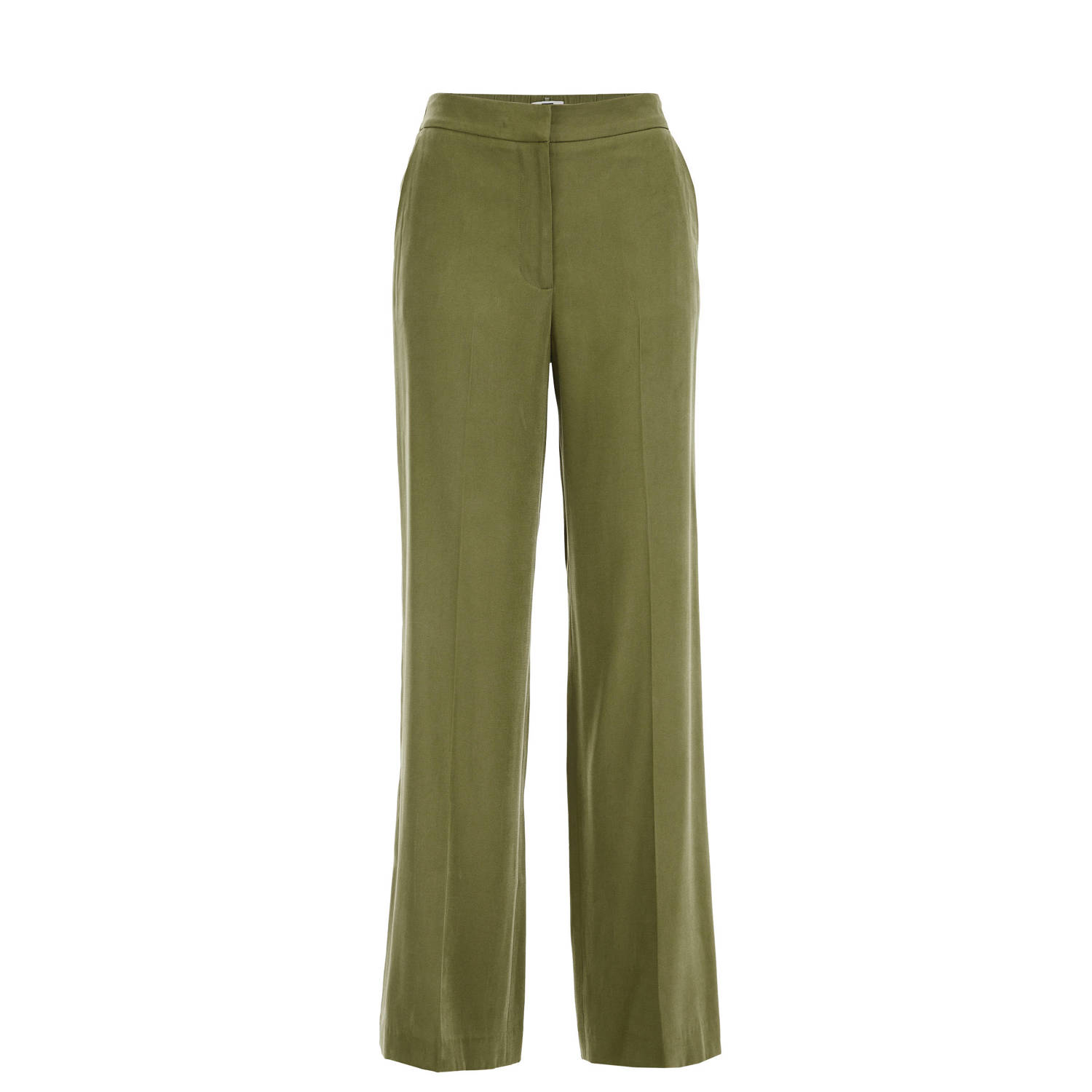 WE Fashion wide leg pantalon Ivy olijfgroen