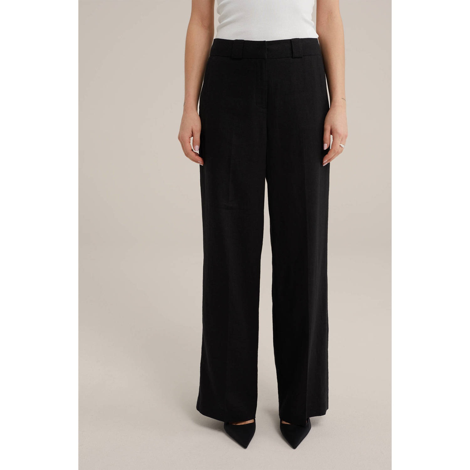 WE Fashion wide leg pantalon zwart