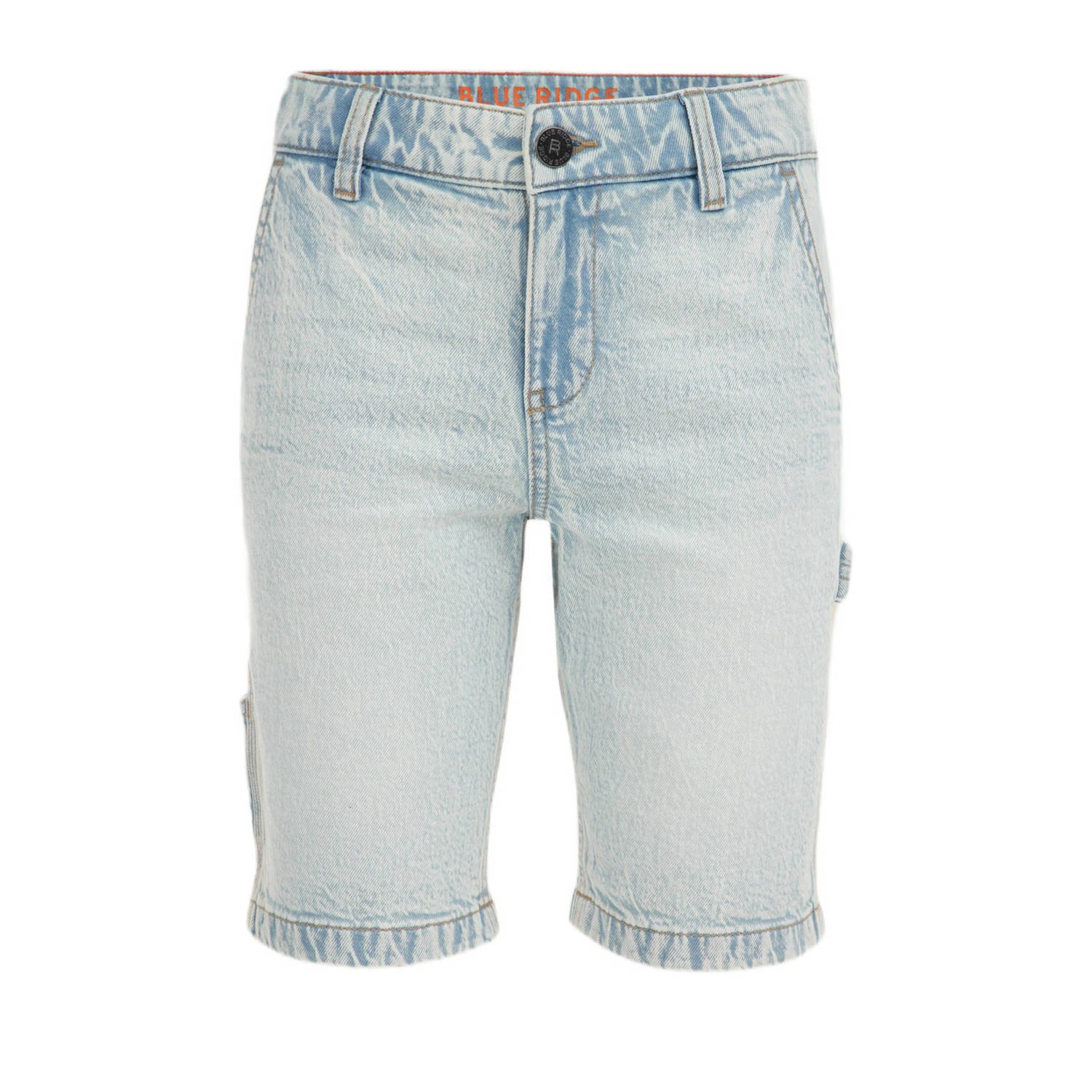 WE Fashion carpenter denim short Korte broek Blauw Effen 158