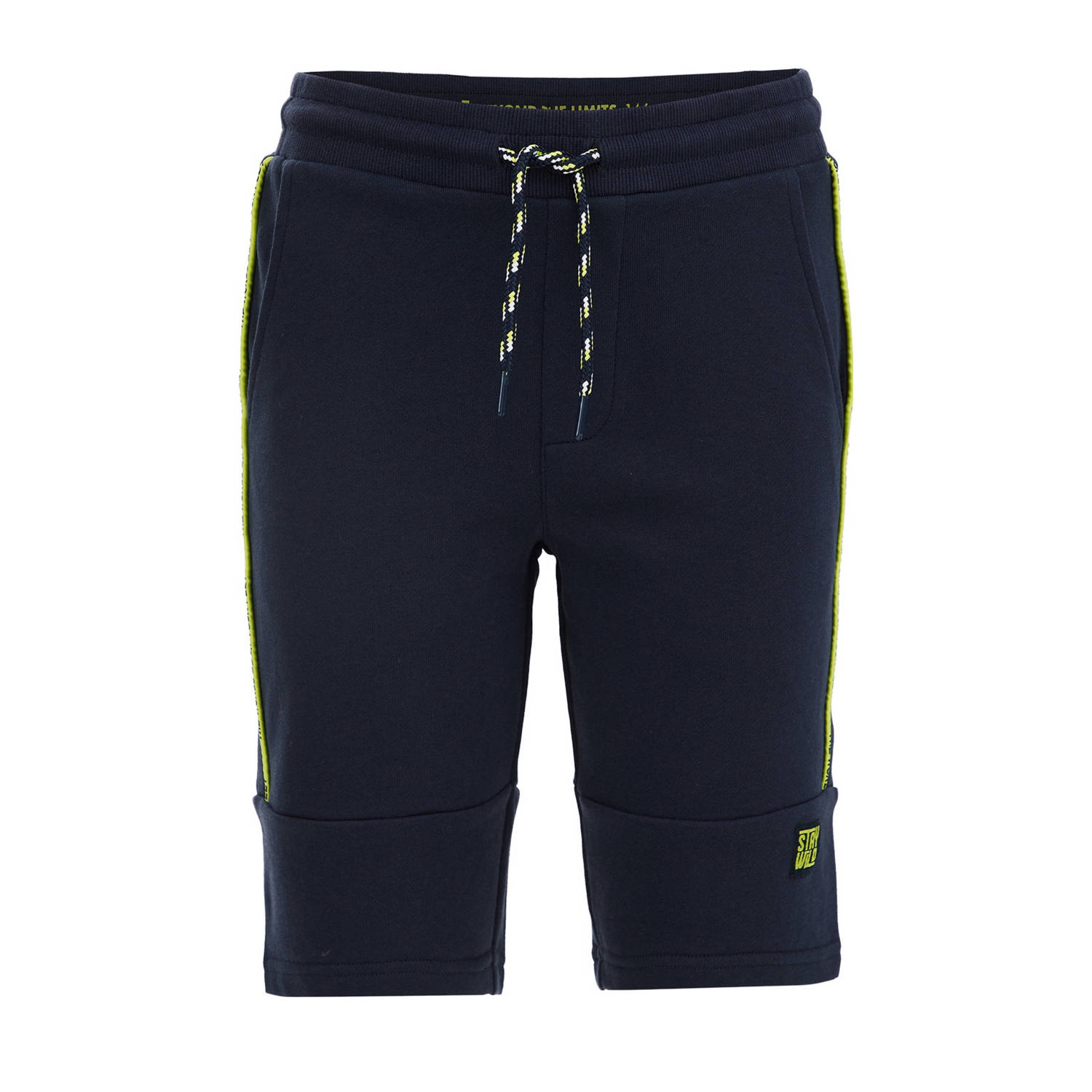 WE Fashion slim fit sweatshort donkerblauw Jongens Katoen Effen 104