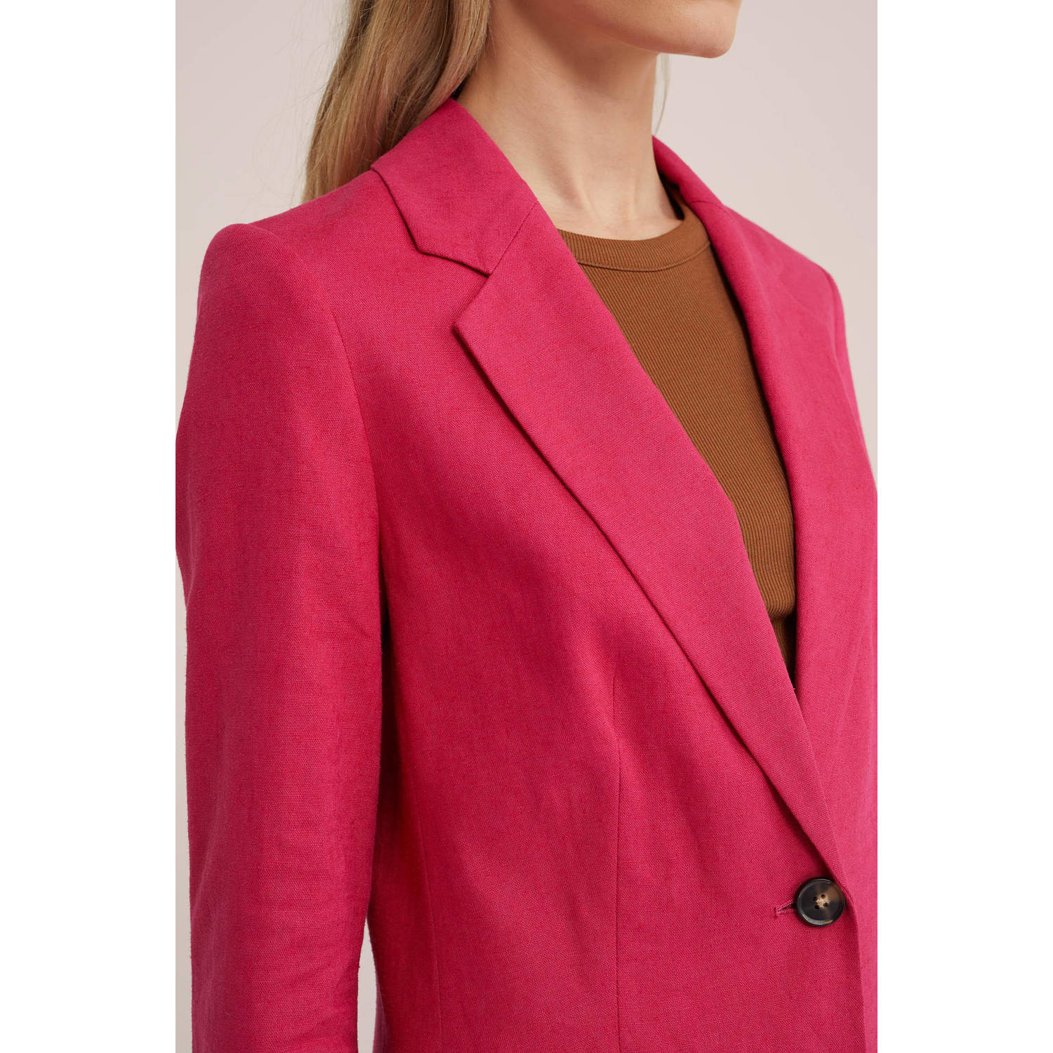 WE Fashion rechtvallende blazer roze