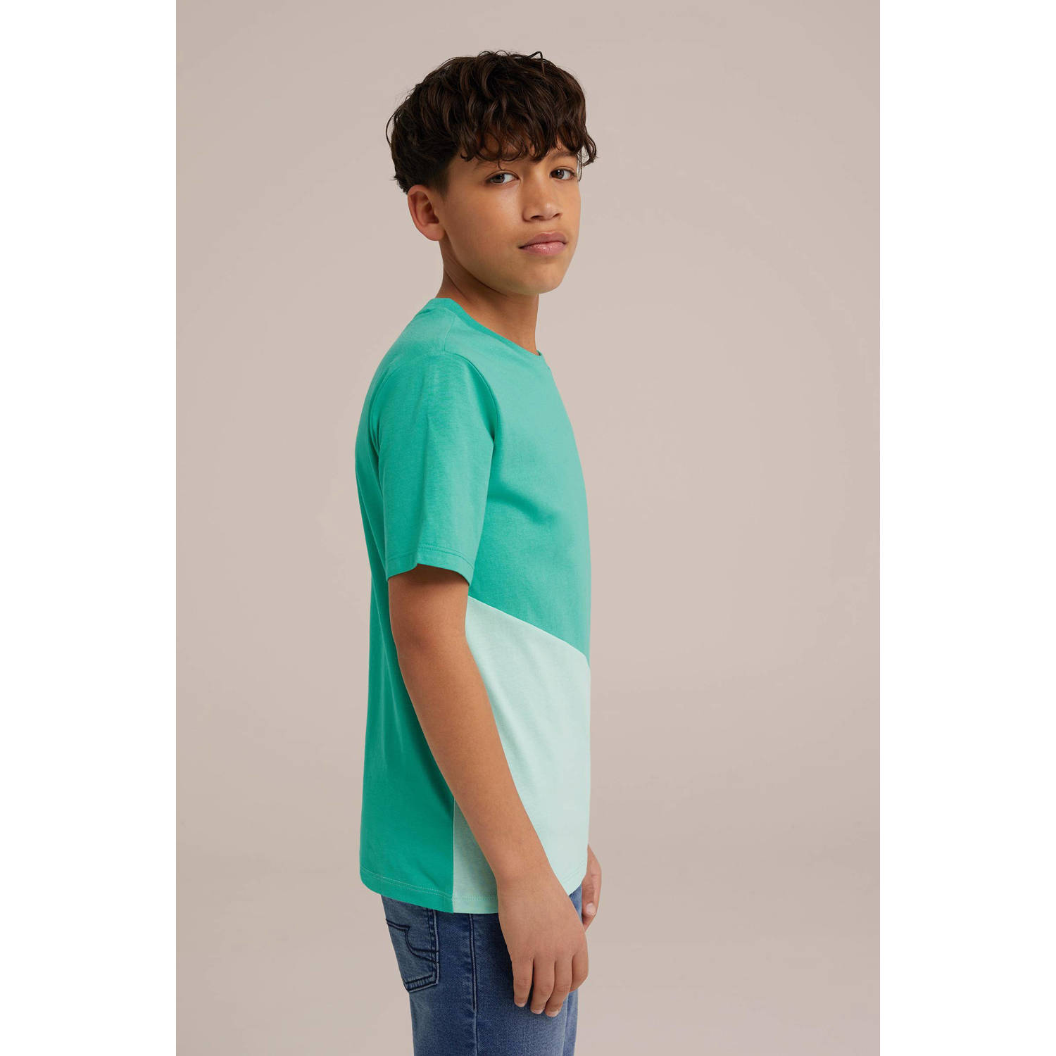 WE Fashion T-shirt turquoise lichtblauw