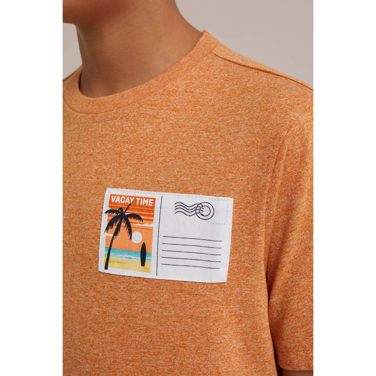 WE Fashion T-shirt met printopdruk oranje