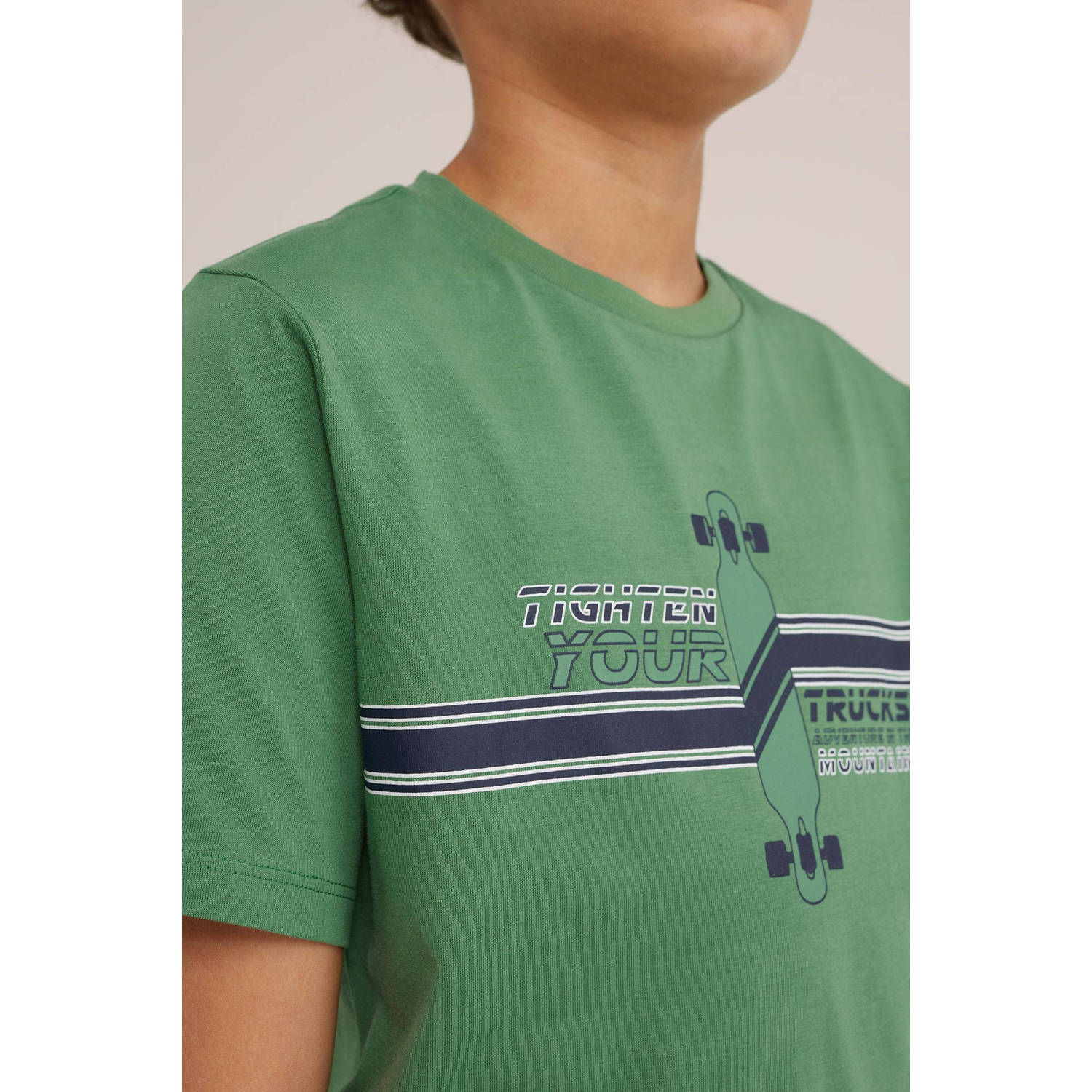 WE Fashion T-shirt met printopdruk groen