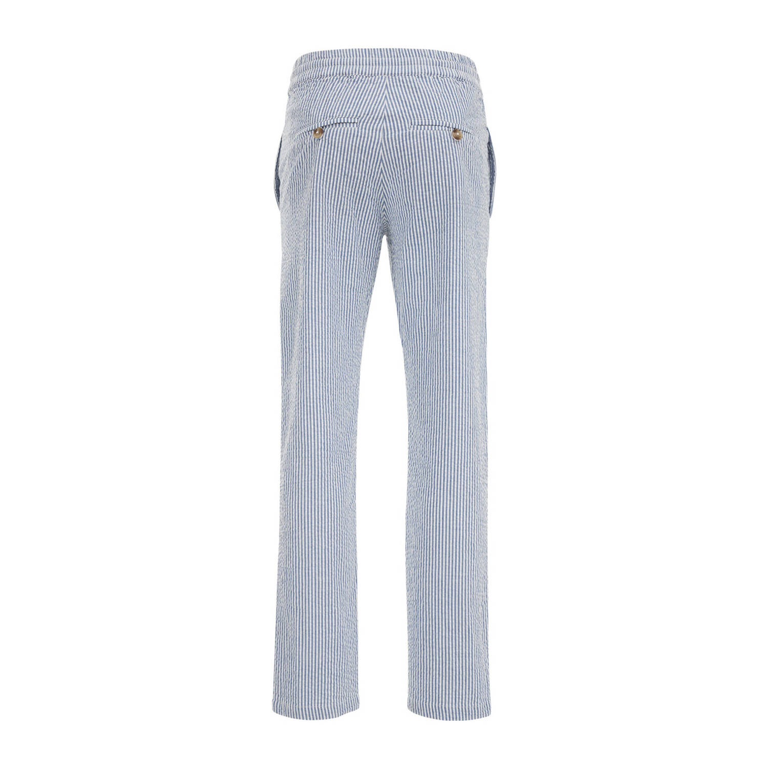 WE Fashion gestreepte slim fit broek lichtblauw