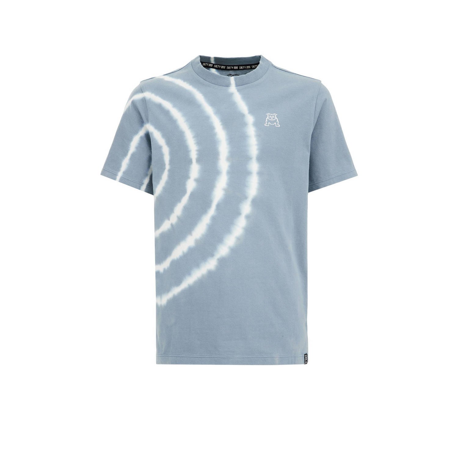 WE Fashion T-shirt met all over print blauw Jongens Katoen Ronde hals All over print 110 116
