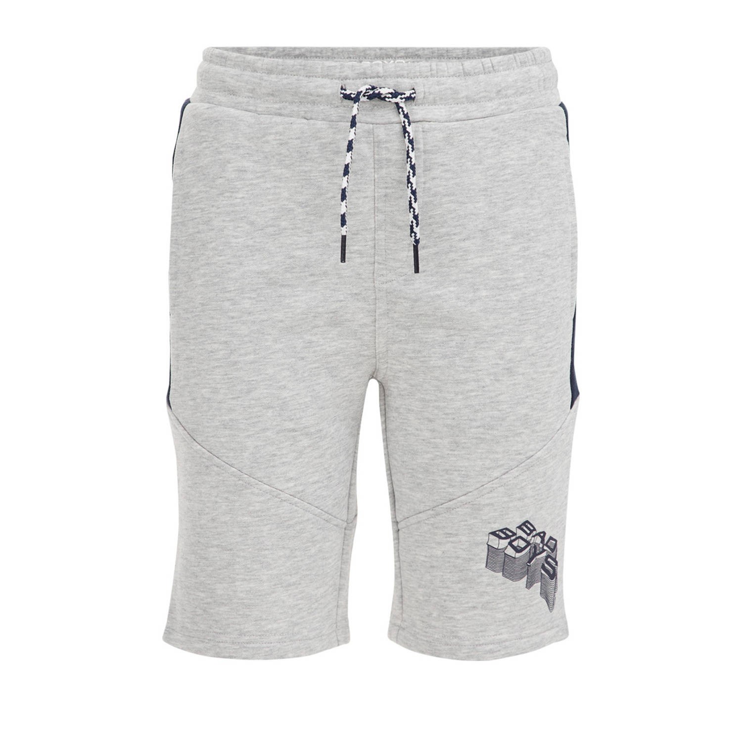 WE Fashion gemêleerde slim fit sweatshort grijs Melée 104