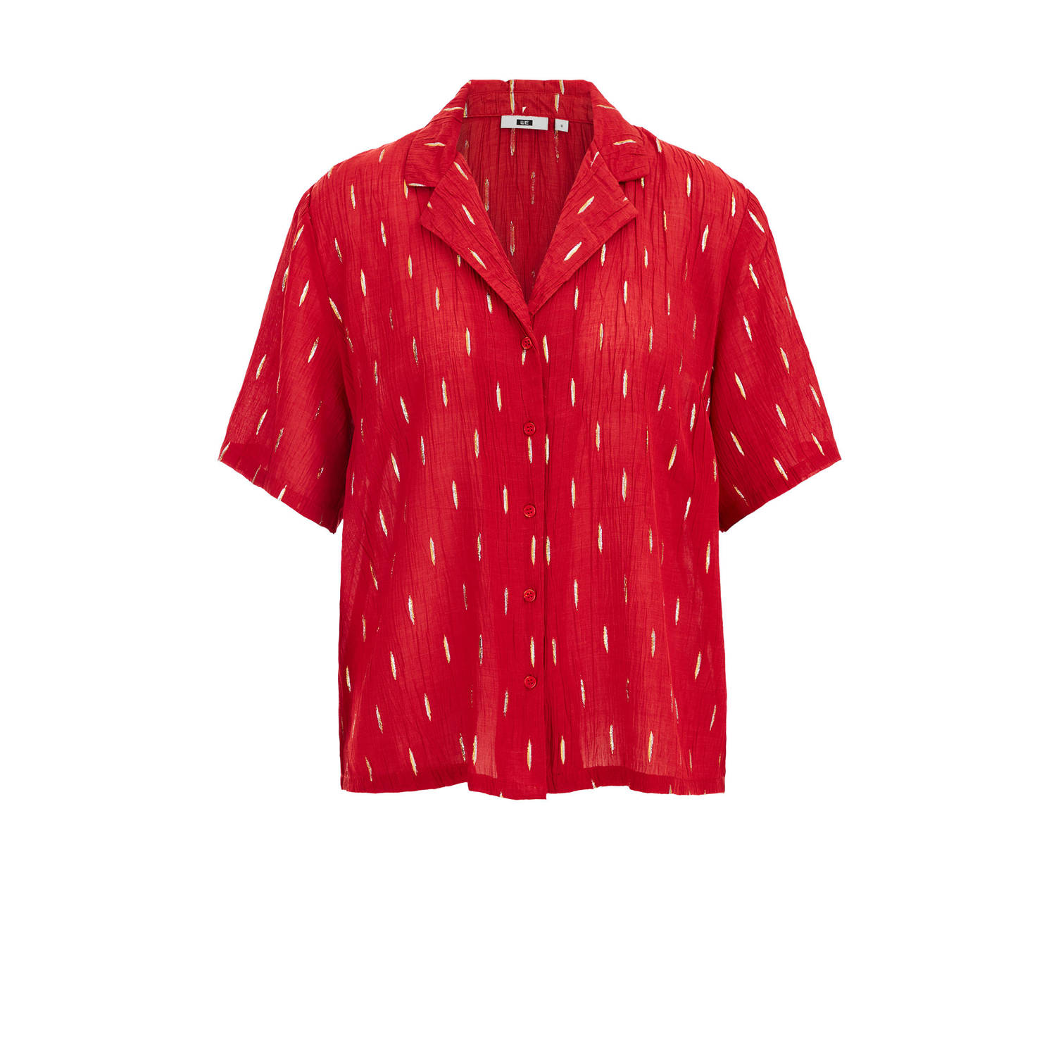 WE Fashion blouse met all over print en textuur rood goud