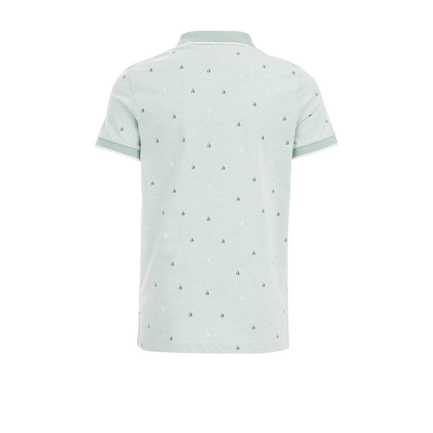 WE Fashion polo met all over print lichtgroen