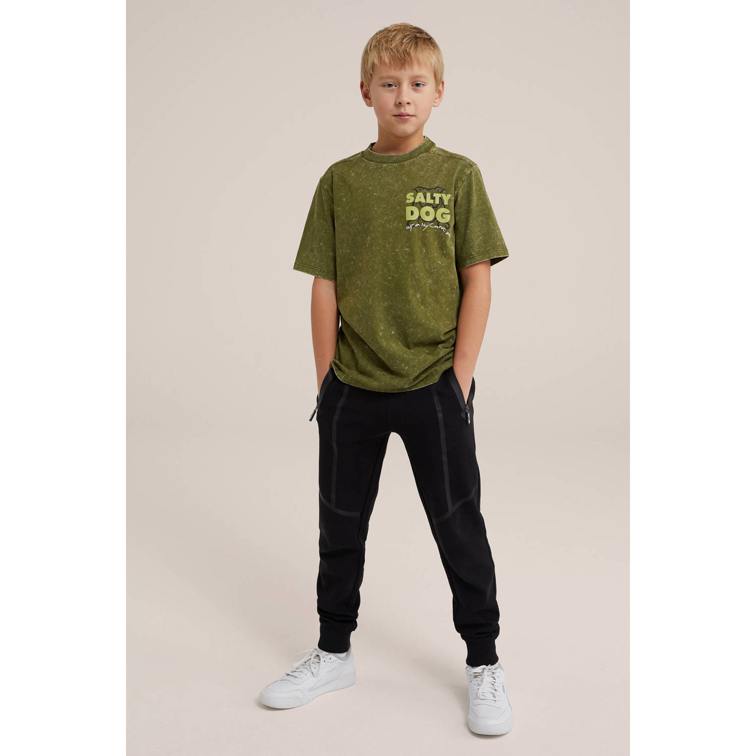 Salty Dog T-shirt met tekst groen