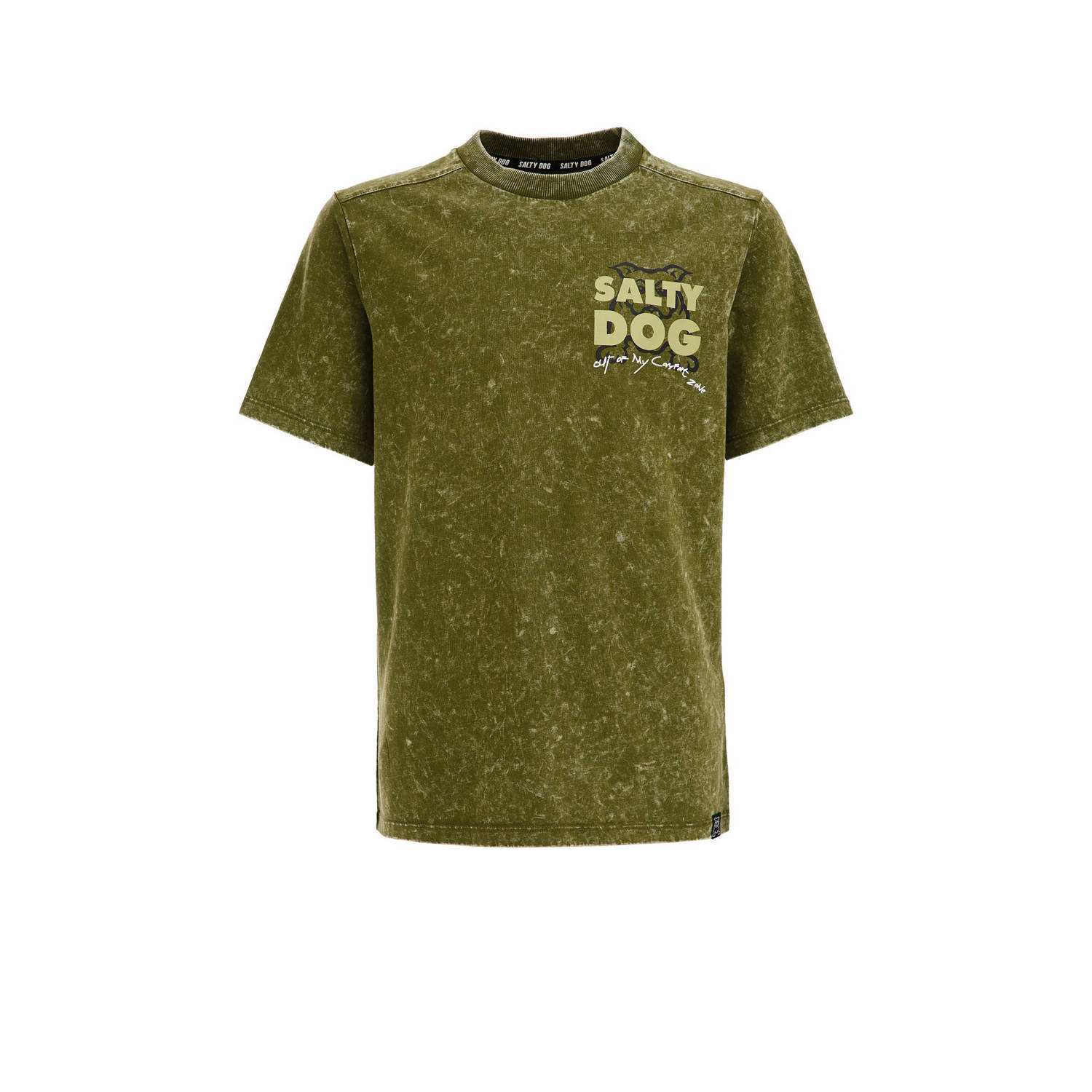 WE Fashion T-shirt met tekst groen