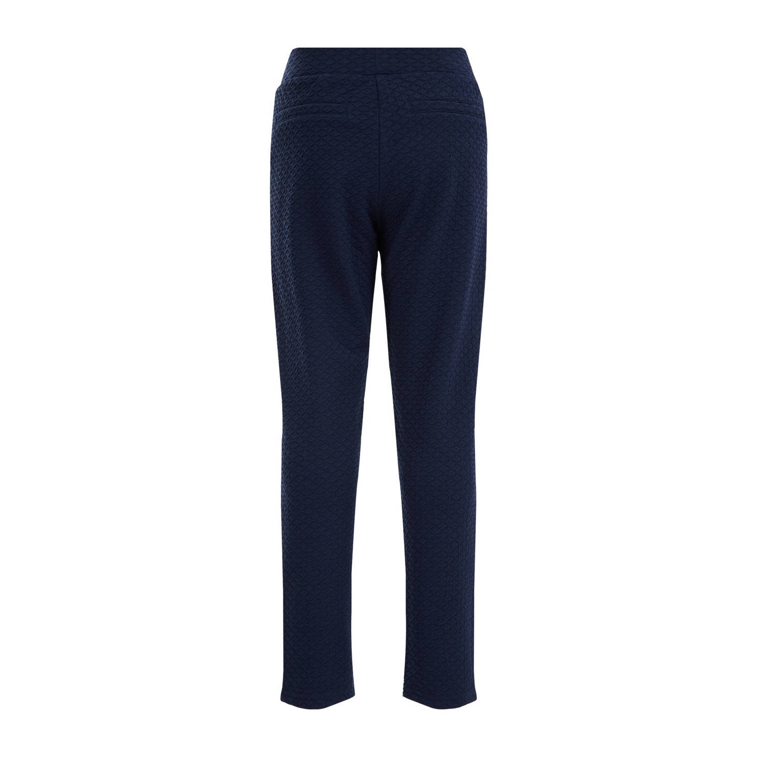 WE Fashion tapered fit broek donkerblauw