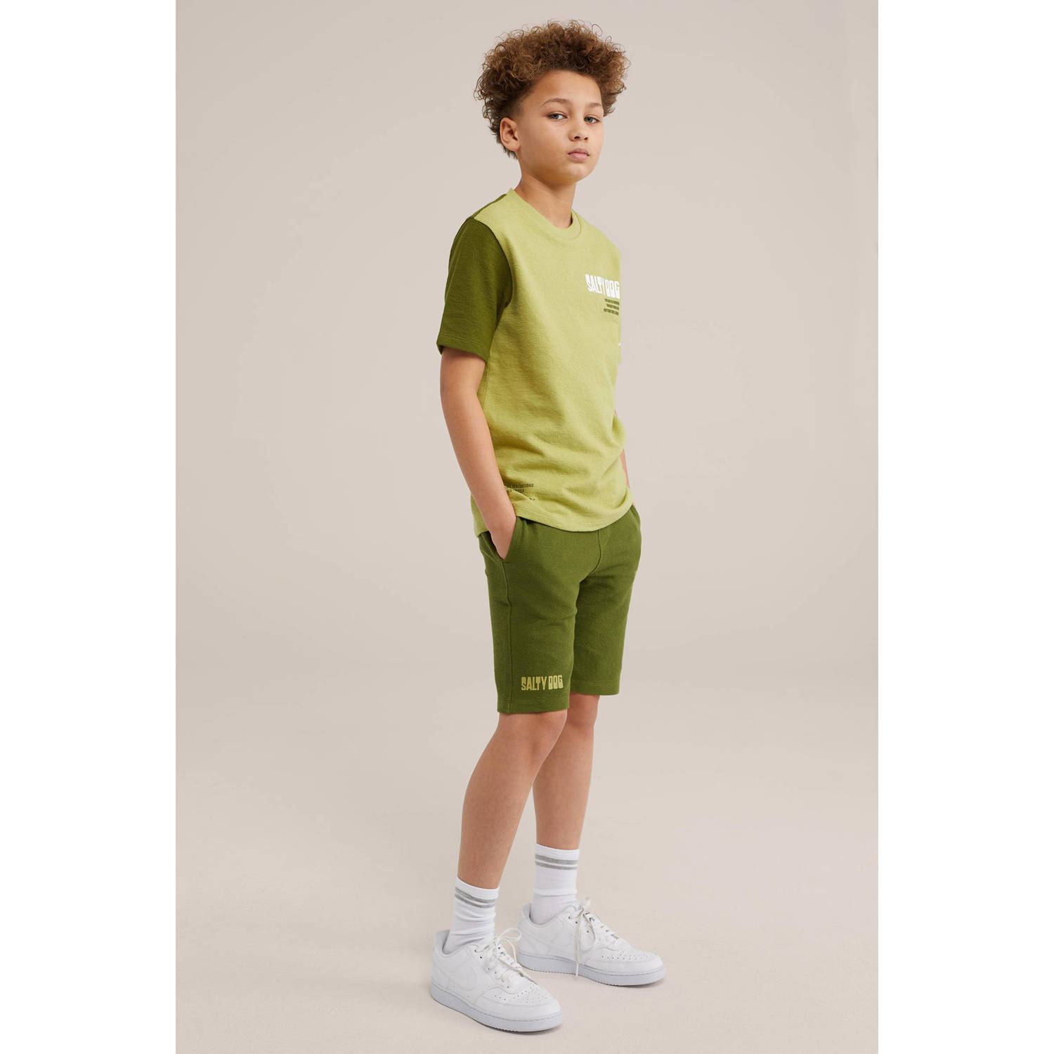 Salty Dog sweatshort mosgroen