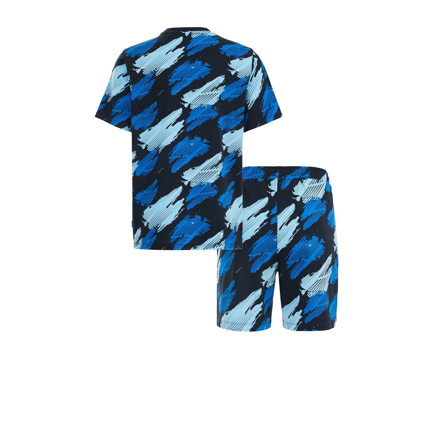 WE Fashion shortama met all over print blauw