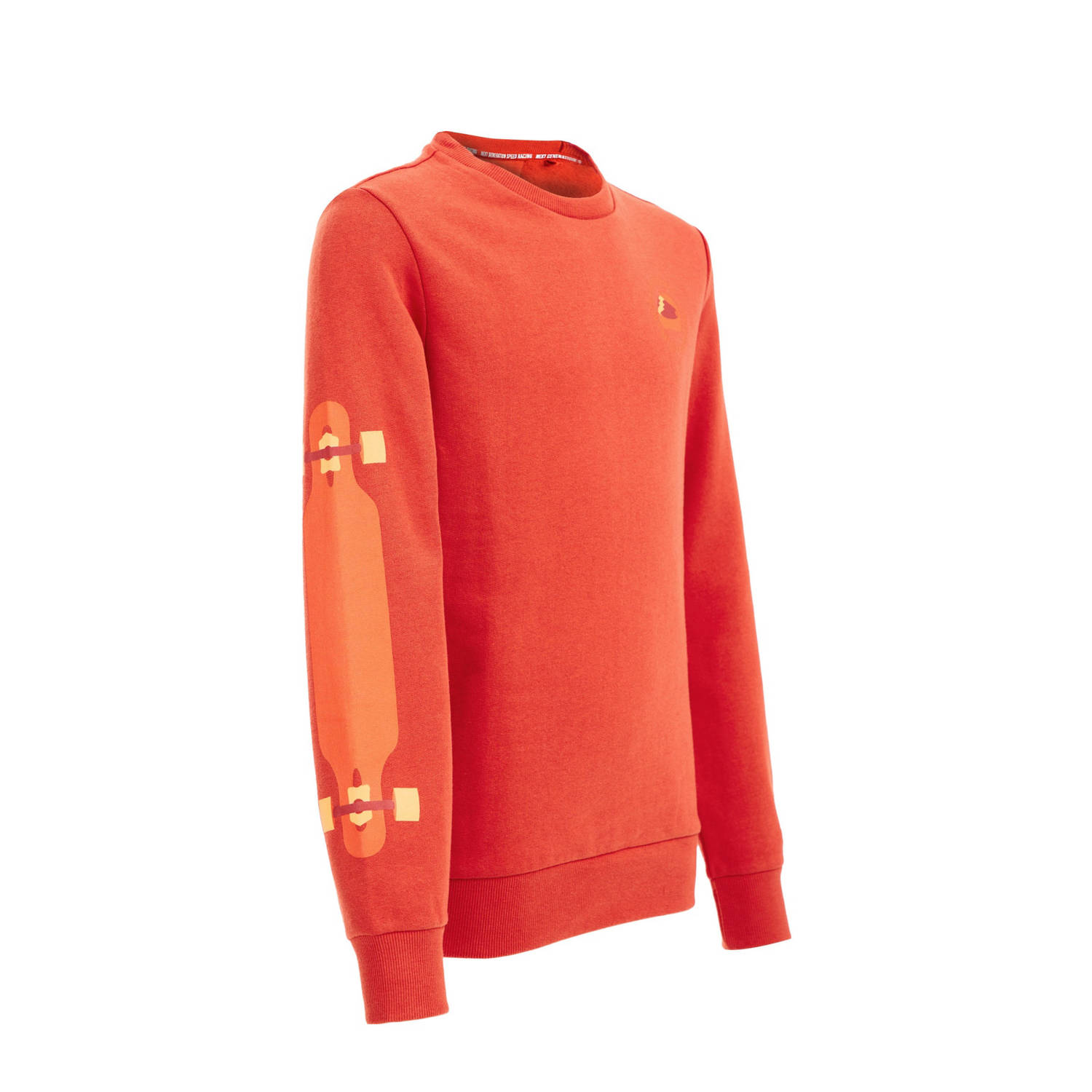 WE Fashion sweater met printopdruk rood